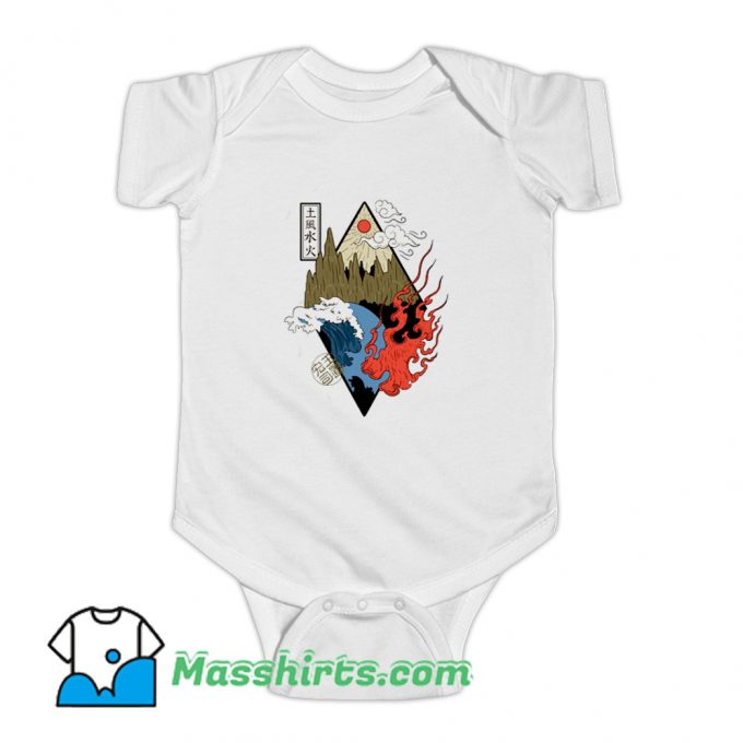 Japanese Kanji Elements Pullover Baby Onesie