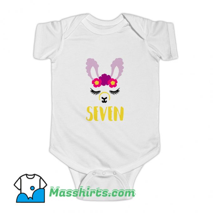 Kids 7 Years Old Seven Llama Gold Baby Onesie