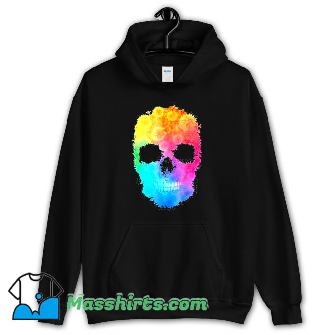 Mighty Oak Colorful Floral Skull Hoodie Streetwear