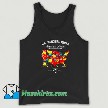 National Parks Map Camping Haiking Tank Top On Sale