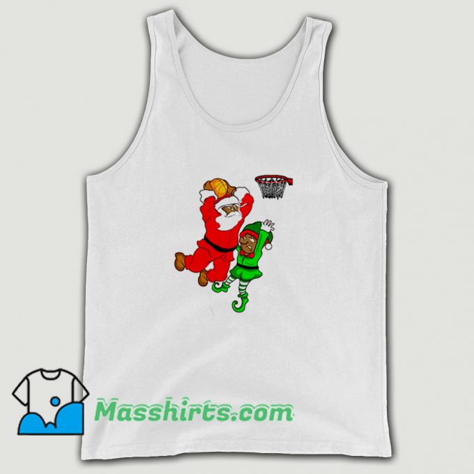 Basketball African American Santa Dunk Elf Tank Top