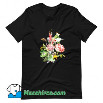 Best Skull Skeleton Floral Flowers T Shirt Design