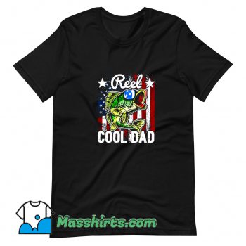 Cheap Reel Cool Dad Fishing American Flag T Shirt Design