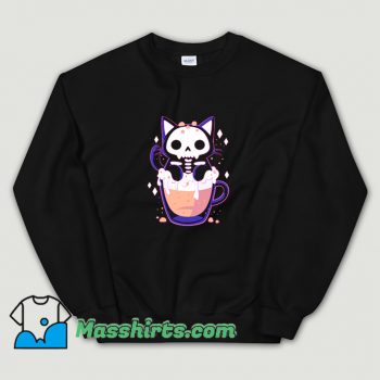 Classic Halloween Cat Drink Coffee Sweatshirt