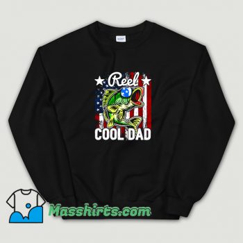 Classic Reel Cool Dad Fishing American Flag Sweatshirt
