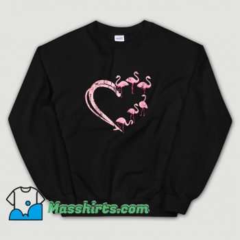Cool I Love Flamingo Heart Sweatshirt