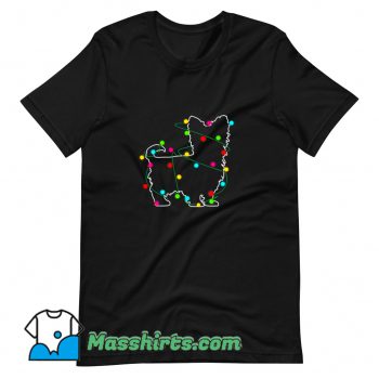 Cool Yorkshire Terrier Christmas Lights T Shirt Design