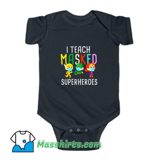 Masked Superheroes Teacher Baby Onesie