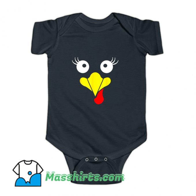 Turkey Face Eye Lashes Baby Onesie