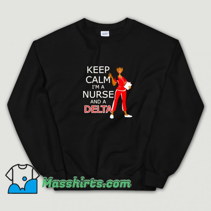 Vintage Delta Nurse In Crimson And Cream Sweatshirt