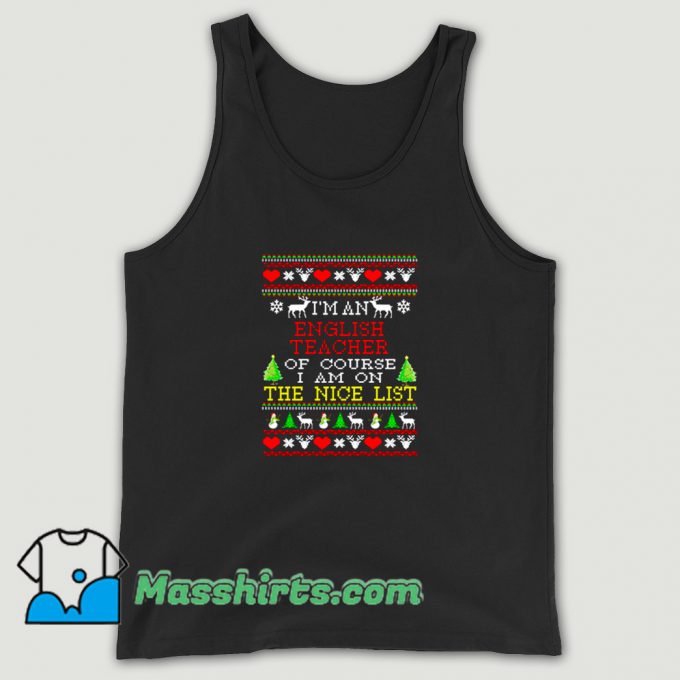 Vintage English Teacher Nice List Tank Top