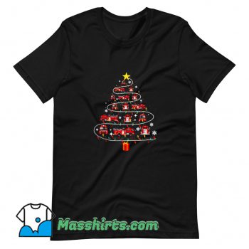 Vintage Firefighter Truck Christmas Tree T Shirt Design