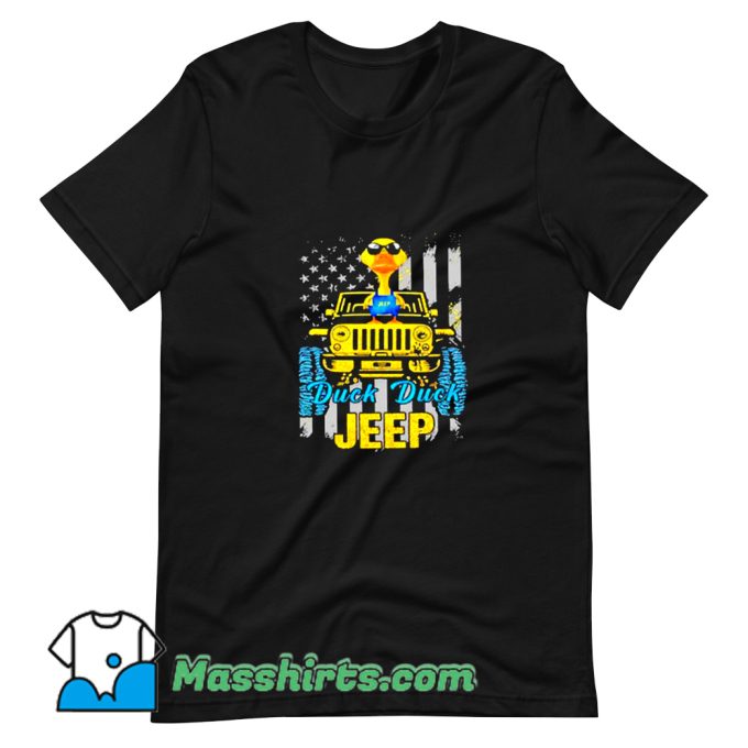 Awesome Duck Duck Jeep American Flag T Shirt Design