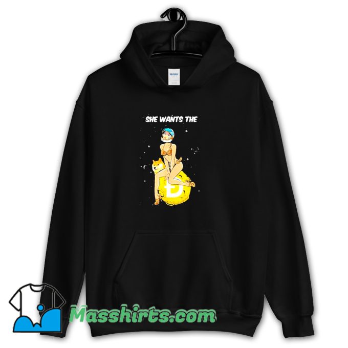 Cheap She Wants The Dogecoin Moon Hoodie Streetwear