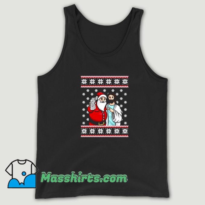 Classic Christmas Drinking Party Santa Jesus Tank Top