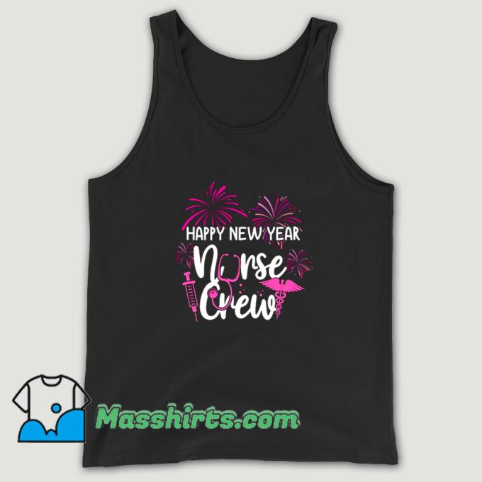 Cute Happy New Year Nurse Crew Tank Top