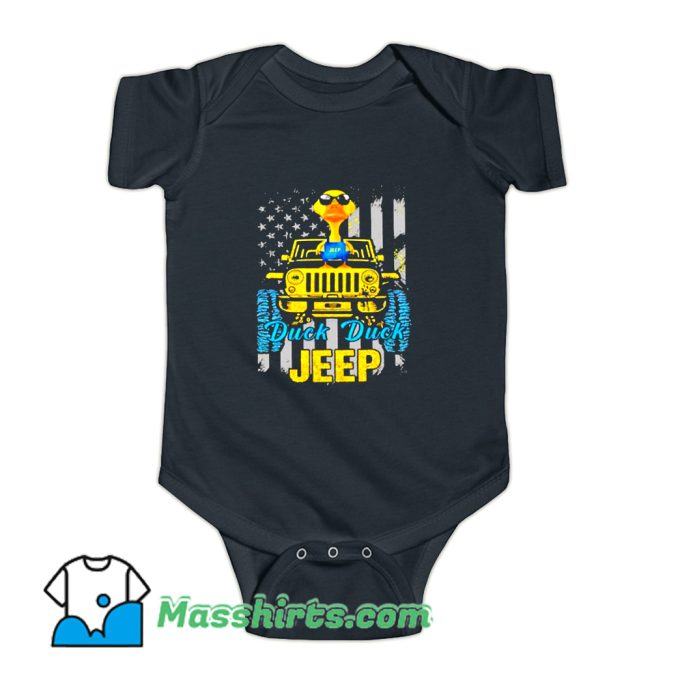 Duck Duck Jeep American Flag Baby Onesie