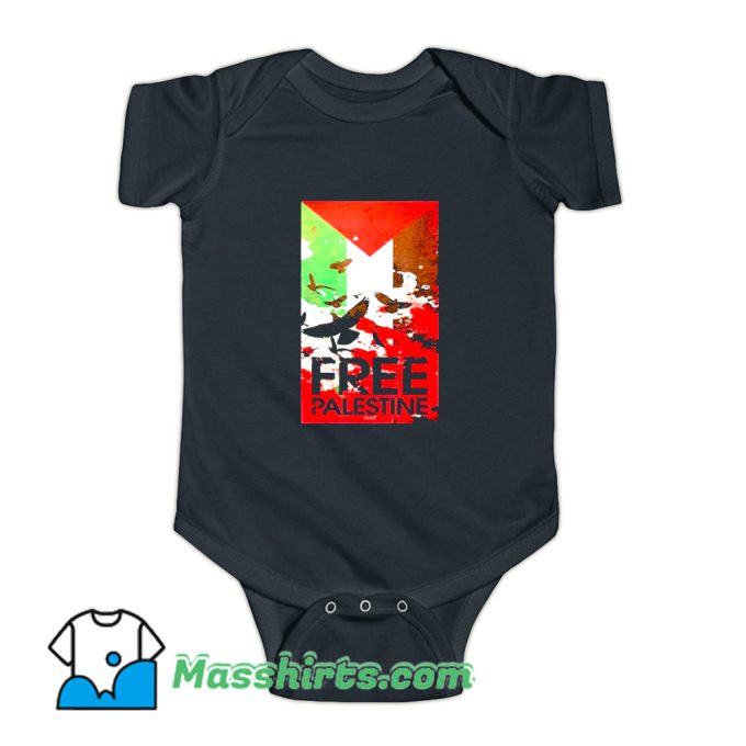 Free Gaza Palestine Flag Arabic Baby Onesie