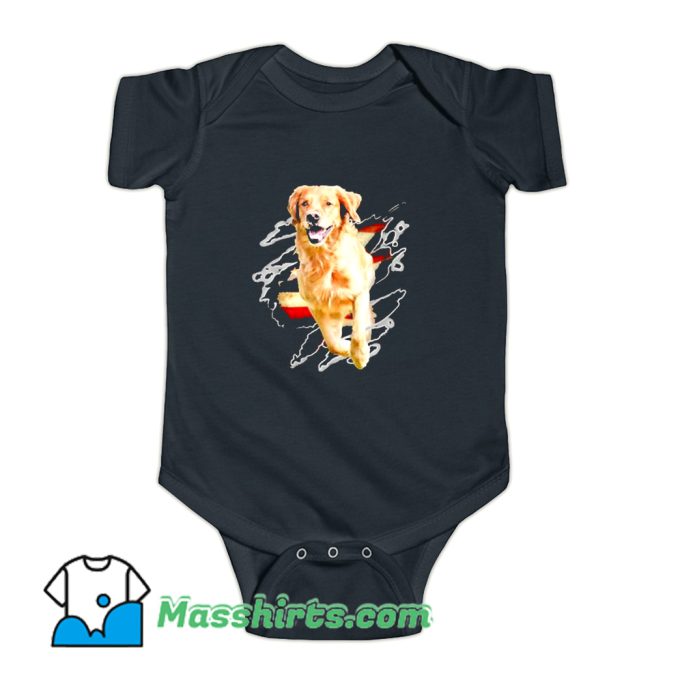 Golden Retriever America Breaks Baby Onesie