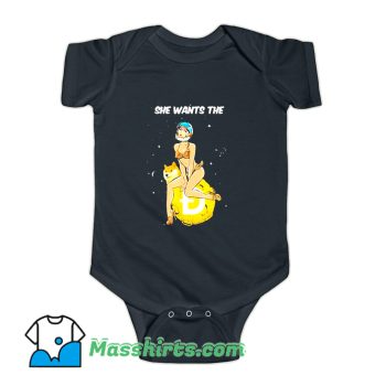 She Wants The Dogecoin Moon Baby Onesie