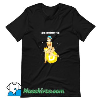 Vintage She Wants The Dogecoin Moon T Shirt Design