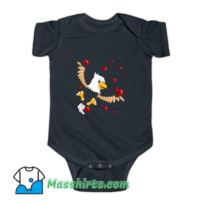 American Bald Eagle Valentine Day Baby Onesie