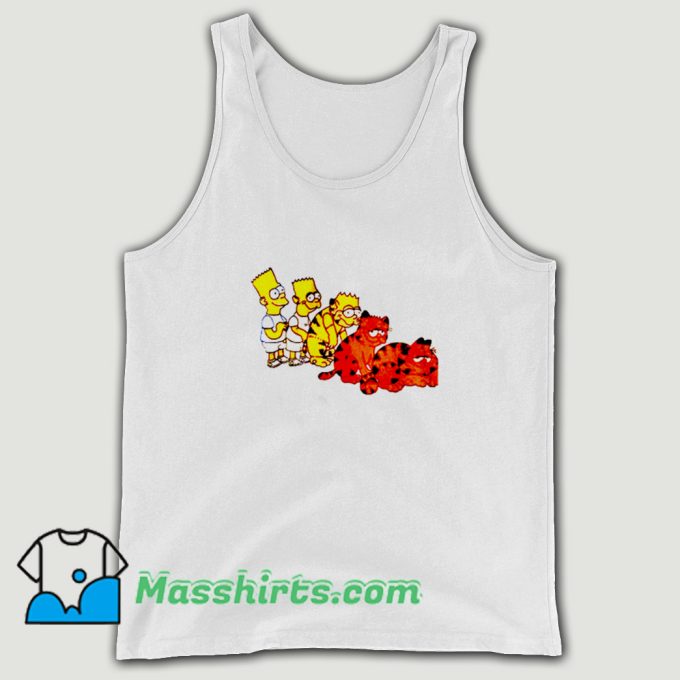 Bart Simpson And Garfield Tank Top