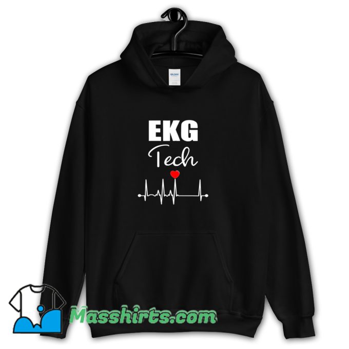 Best Ekg Tech Heartbeat Heart Hoodie Streetweear