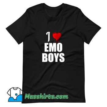 Cool I Love Emo Boys Heart T Shirt Design
