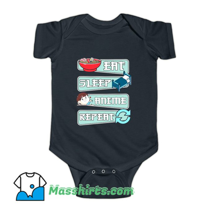 Eat Sleep Anime Repeat Baby Onesie