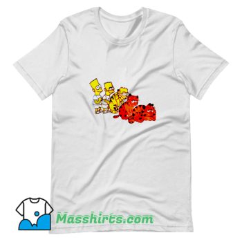 Funny Bart Simpson And Garfield T Shirt Design