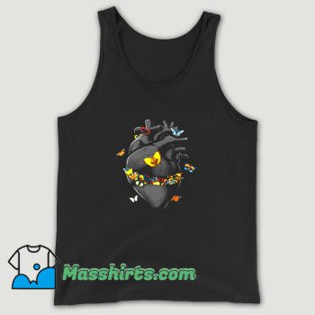 Hurting Black Heart Butterfly Tank Top