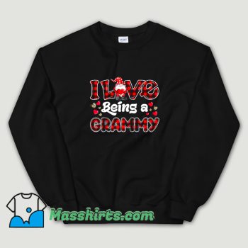 I Love Being Grammy Red Plaid Hearts Sweatshirt