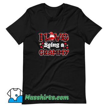 I Love Being Grammy Red Plaid Hearts T Shirt Design