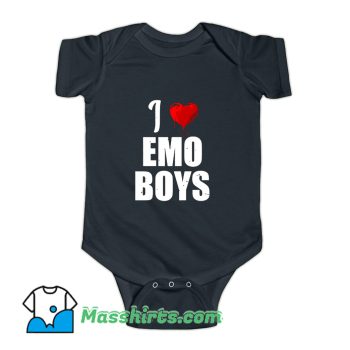 I Love Emo Boys Heart Baby Onesie