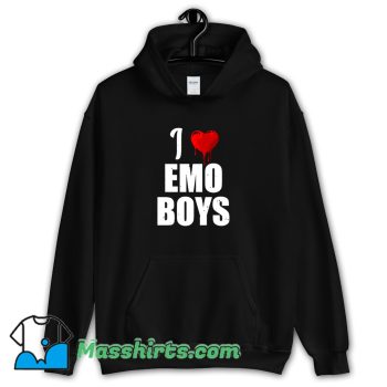 I Love Emo Boys Heart Hoodie Streetwear On Sale