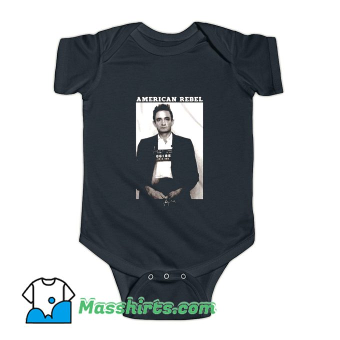 Johnny Cash Mug Shot Ugly Poster Baby Onesie