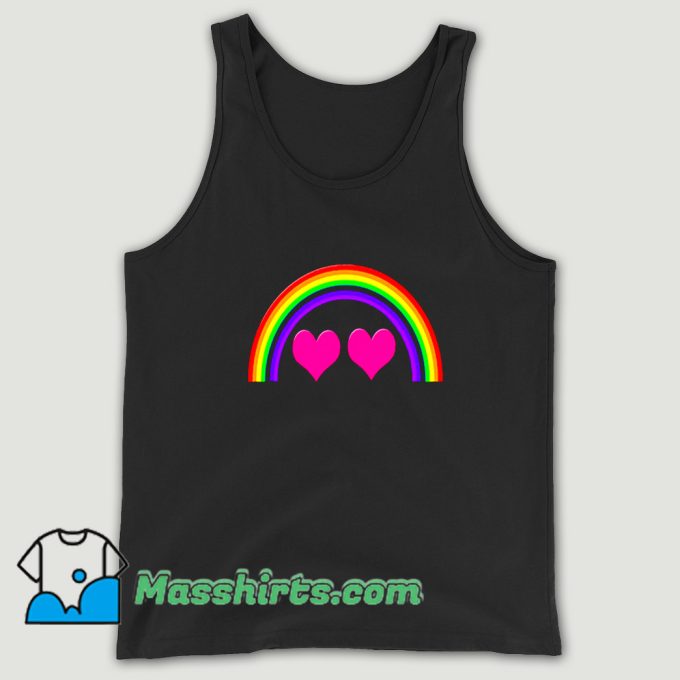 Rainbow Pink Heart Tank Top On Sale