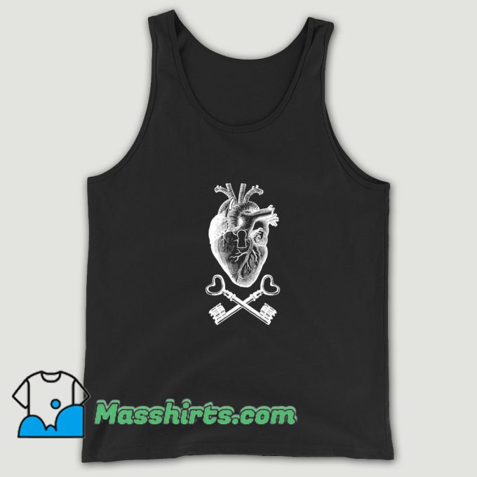 Vintage Keyhole Pirate Heart Tank Top