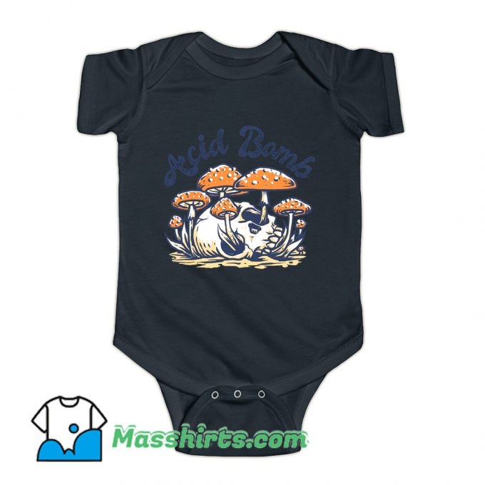 Acid Bomb Skull Mushroom Baby Onesie