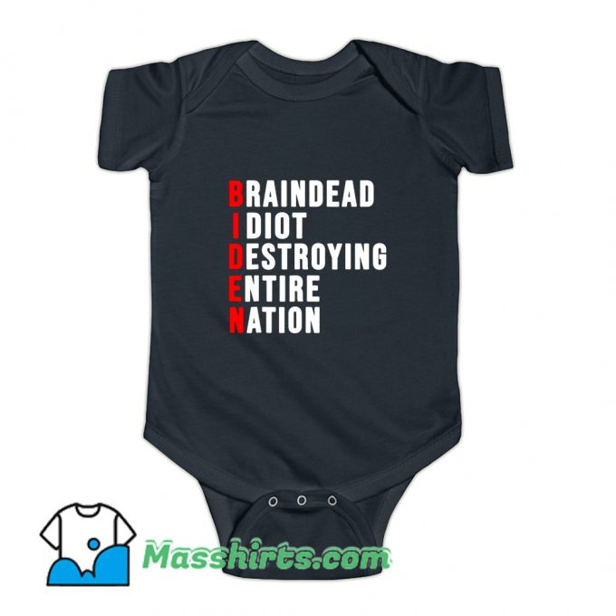 Biden Clown Braindead Idiot Destroying Baby Onesie