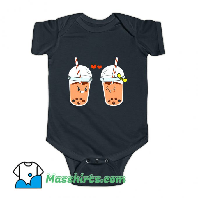 Bubble Milktea Couple Baby Onesie