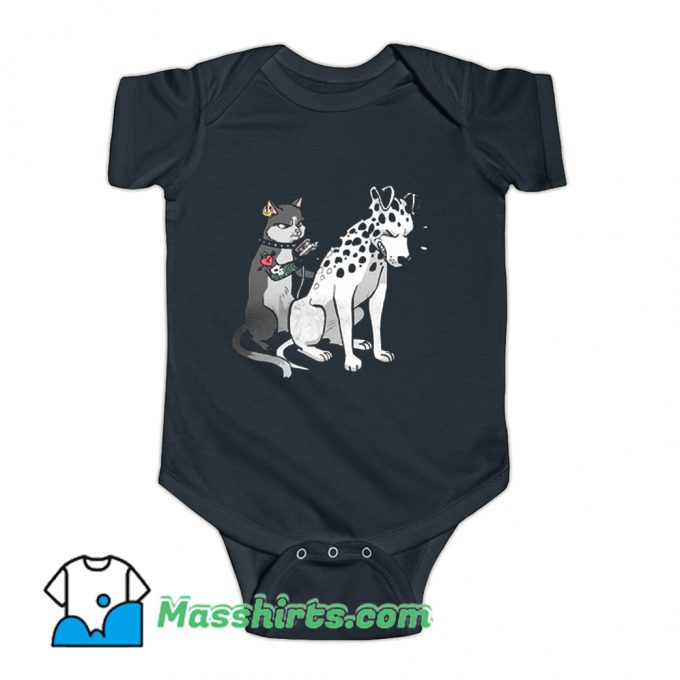 Classic Dog Tattoo Cat Inked Dalmatian Baby Onesie