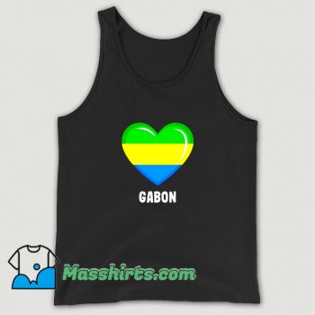 Classic Gabonese Flag Heart Tank Top