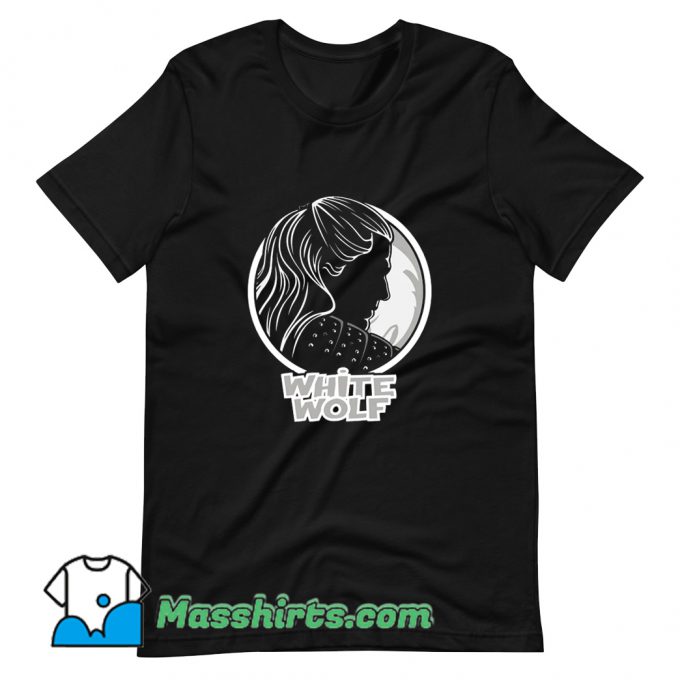 Classic White Wolf T Shirt Design