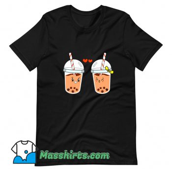 Cute Bubble Milktea Couple T Shirt Design