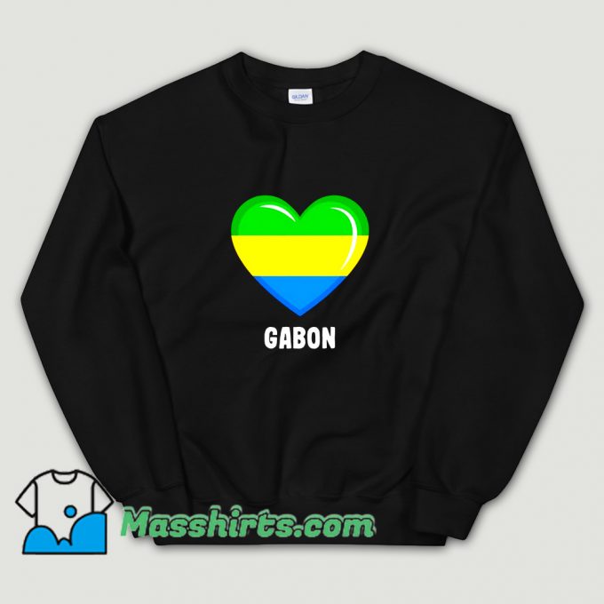Gabonese Flag Heart Sweatshirt