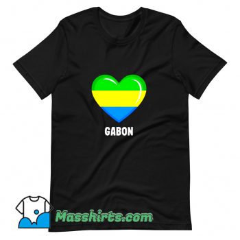 Gabonese Flag Heart T Shirt Design