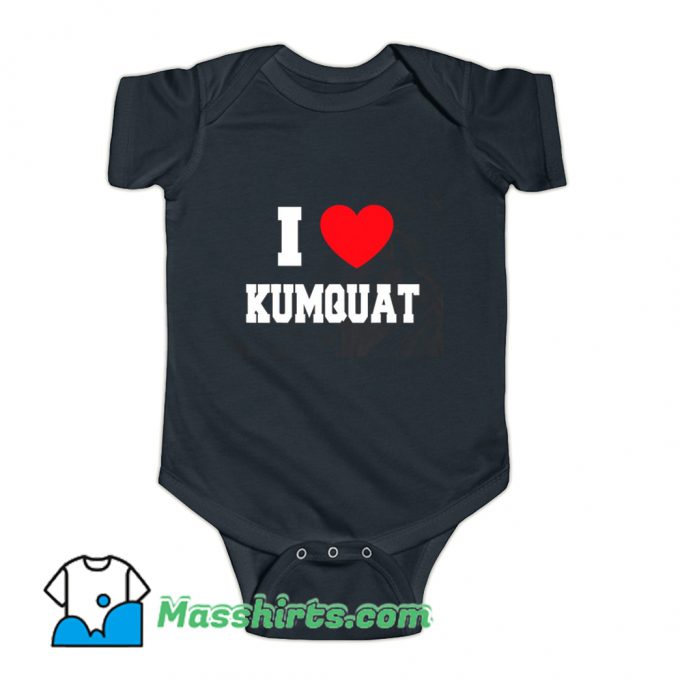 I Love Kumquat Red Heart Baby Onesie