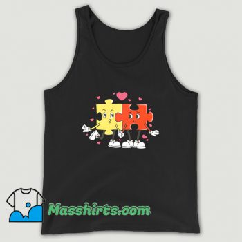 Puzzle Love Cartoon Valentine Day Tank Top